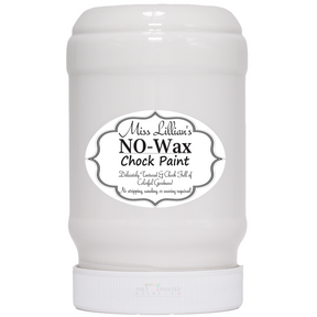 Miss Lillian’s Paint Snowflake No-Wax Chock Paint in a white jar with bold black script label.
