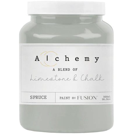 A Spruce Alchemy by Fusion Mineral Paint, chalk-style furniture paint, 500 mL (16.9 oz) container.