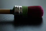 Staalmeester ProHybrid Series Brush Set, 3 brushes with pink bristles displayed close-up on a black surface.