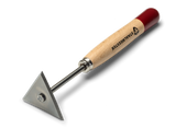Staalmeester Scrapers & Strippers with triangular blade and wood handle on a white background.