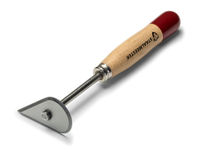 Staalmeester Scraper & Stripper with wood handle, metal shaft, and triangular blade for scraping or stripping tasks.