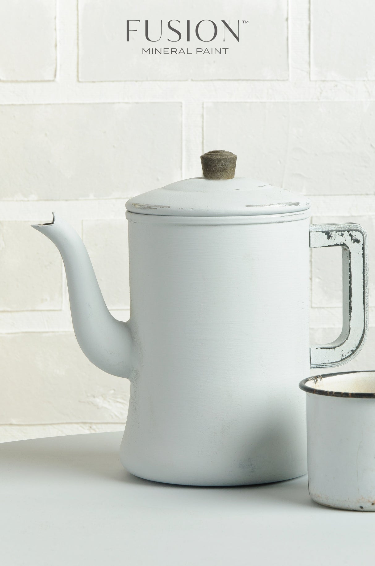 Sterling Fusion Mineral Paint by Fusion Mineral Paint, matte finish paint for metal teapots.