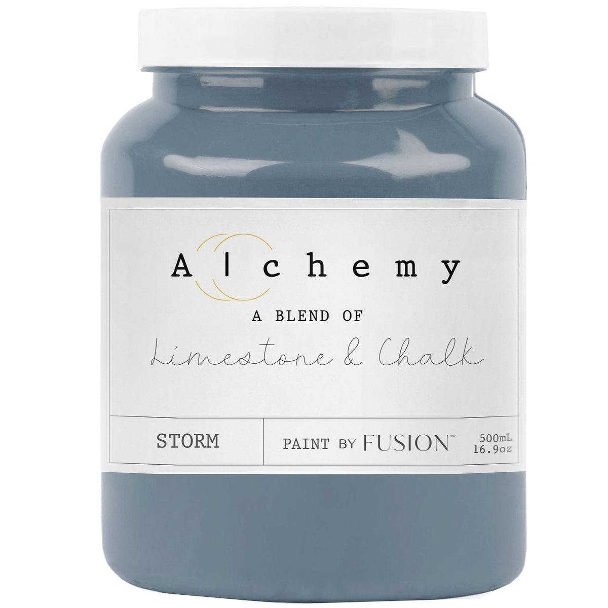 Fusion Mineral Paint Storm Alchemy 500mL, chalk-style limestone blend for furniture painting.