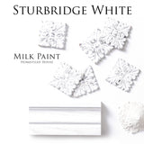 Homestead House Sturbridge White Milk Paint jar, soft classic white color, suitable for vintage or modern décor projects.