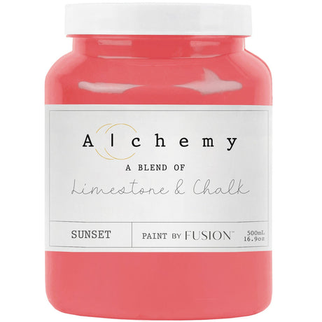 500ml jar of Fusion Mineral Paint in Sunset Alchemy, chalk-style blend for furniture.