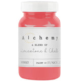 Sunset Alchemy Paint by Fusion Mineral Paint in a jar with a white lid, chalk-style blend with limestone and chalk.
