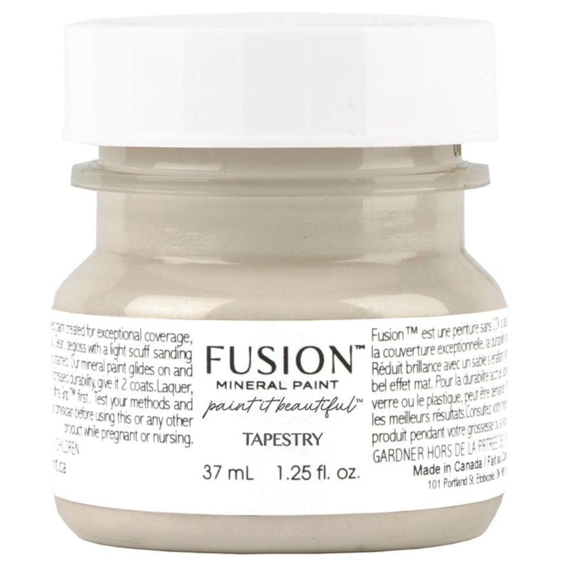 37 mL jar of Tapestry Fusion Mineral Paint with label and details visible.