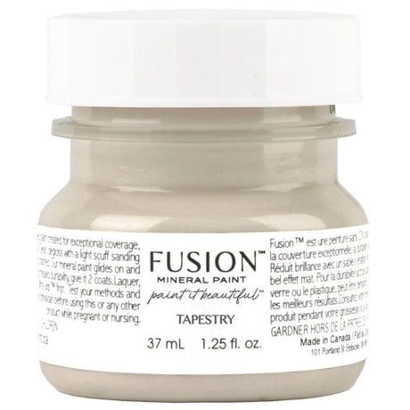 37 mL jar of Tapestry Fusion Mineral Paint with label and details visible.
