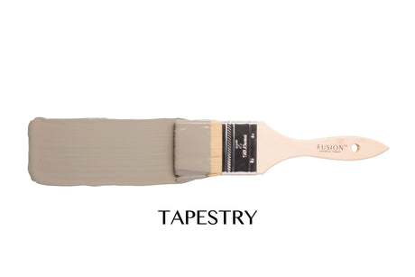 Paintbrush with Fusion Mineral Paint Tapestry shade, TAPESTRY labeled below on white background.