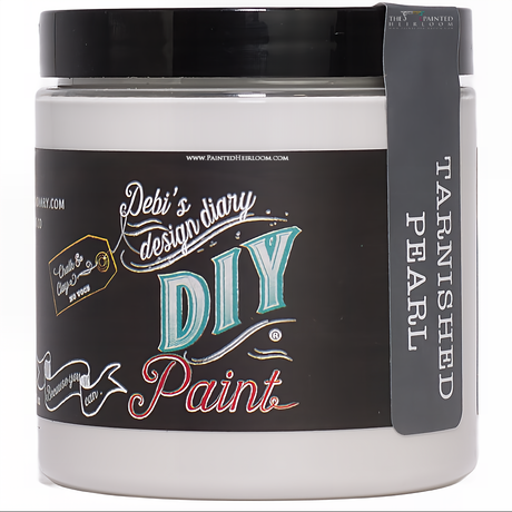 Jar of DIY Paint Co. Tarnished Pearl eco-friendly paint.