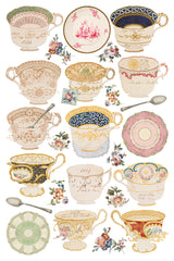 The Belgravia Transfer by IOD for vintage teacup or antique tableware decor from Iron Orchid Designs.