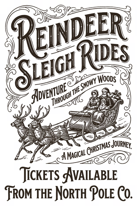 Two reindeer pull a sleigh styled with I.O.D. The North Pole Co. 2026 Paint Inlay.
