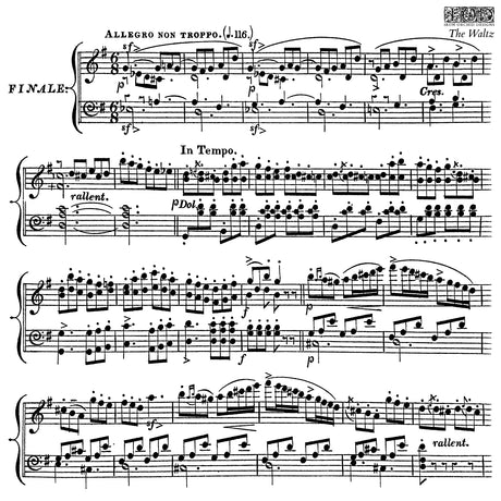 The Waltz Stamp by IOD featuring vintage sheet music, final movement with tempo and dynamic markings.