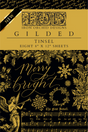 IOD 2024 Tinsel Gilded Transfer by Iron Orchid Designs with gold holiday motifs and sheet music.
