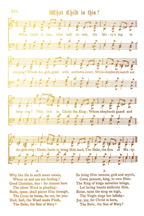 What Child is This? sheet music with I.O.D. Tinsel Gilded Transfer, 2024 limited holiday release.
