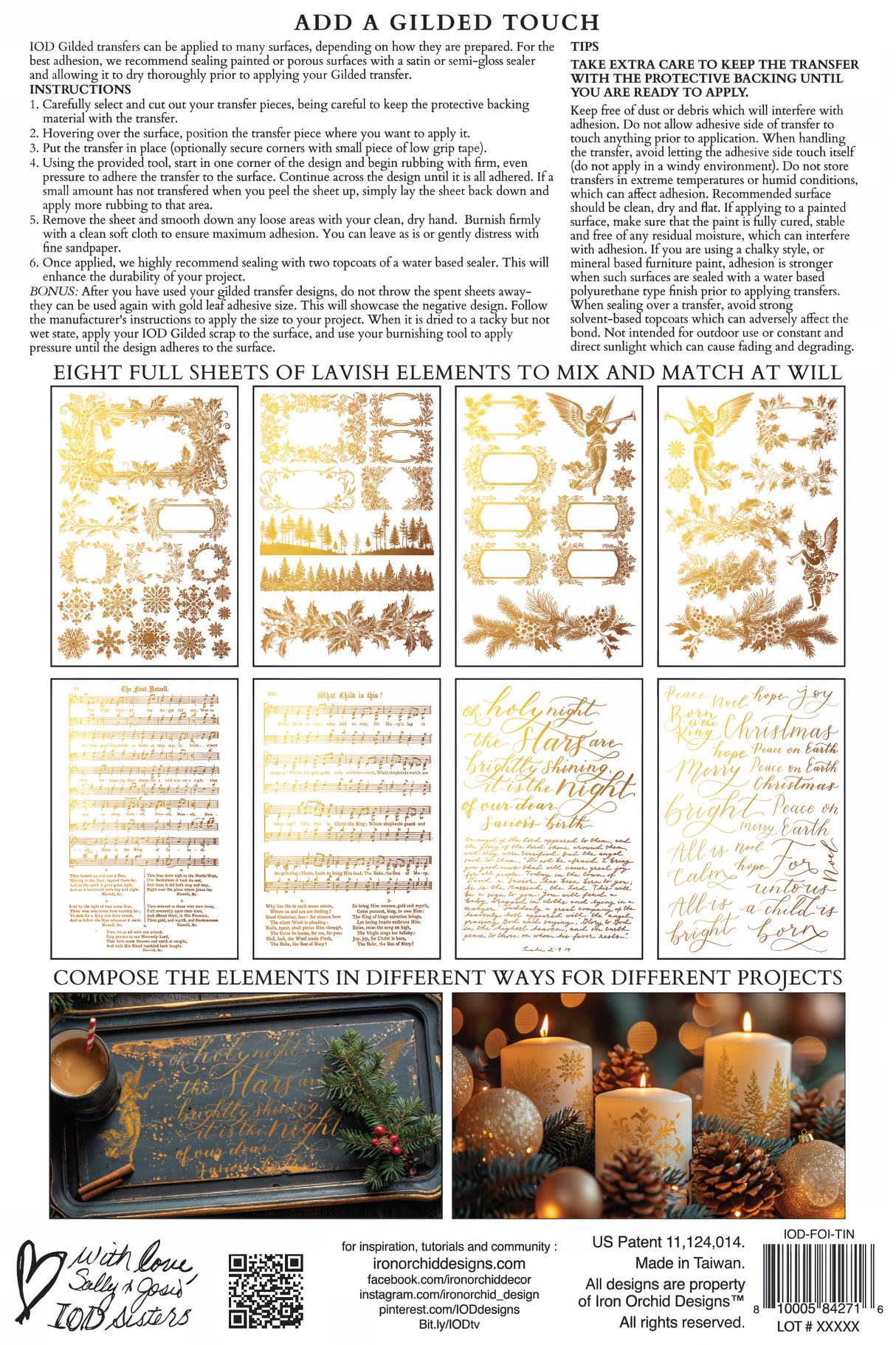 Tinsel Gilded Transfer (2024 Limited Release) by IOD - Iron Orchid Designs @ The Painted Heirloom