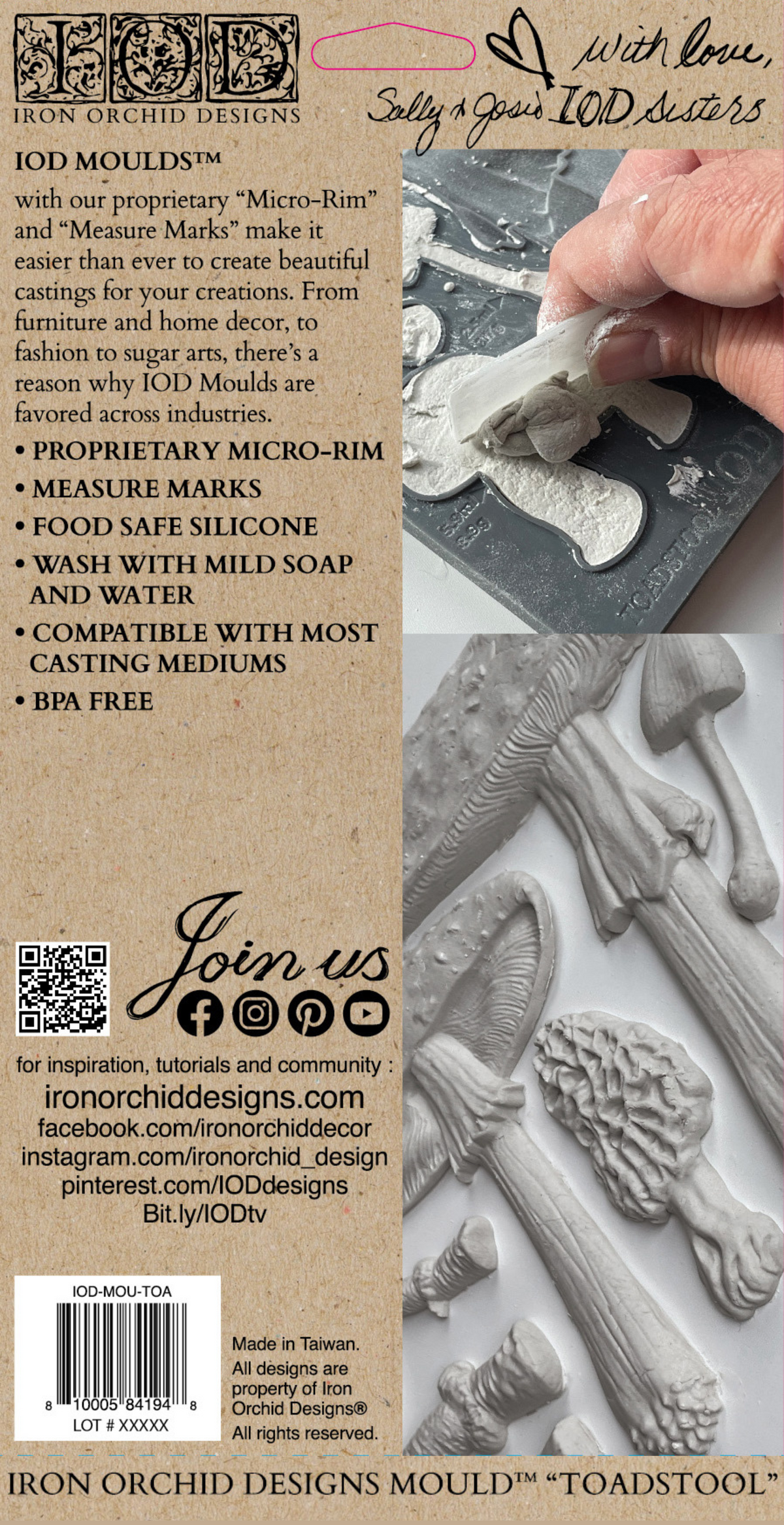 The Toadstool Mould by I.O.D. with micro-rim, measure marks, food-safe and BPA-free features.