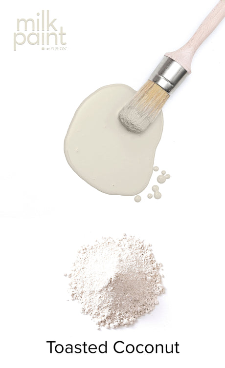 Paintbrush with Fusion Mineral Paint Toasted Coconut color.