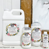 Four Top Coat Final Finish (Gloss) by Sweet Pickins on a white surface, Old Fashioned Milk Paint branding visible.