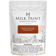 50g pouch of Trading Post Red Milk Paint by Homestead House with a warning label at the bottom.