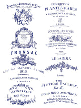 Vintage French and English poster designs for use with I.O.D. Traditional Pots Decor Transfer by Iron Orchid Designs.