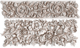 Two panels with classical floral and leaf motifs created using I.O.D. Trimmings 4 Mould.