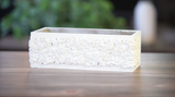 White rectangular planter with I.O.D. Trimmings 4 Mould, displayed on wood.
