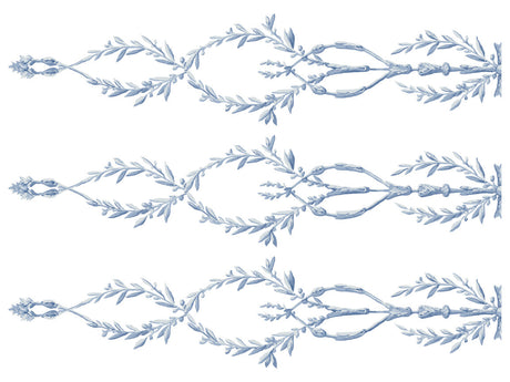 Three rows featuring hands and branches, designed for I.O.D. Trompe L’oeil Bleu Paint Inlay or furniture upcycling.