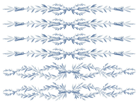 Set of five blue Trompe L’oeil Bleu Paint Inlay dividers by I.O.D.