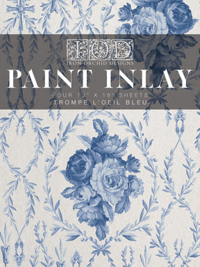 Trompe L'oeil Bleu Paint Inlay by IOD - Iron Orchid Designs-The Painted Heirloom