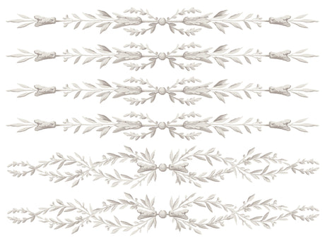 Five beige leaf and berry borders from I.O.D. Trompe L’oeil Laurel Paint Inlay set.