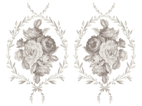 I.O.D. Trompe L’oeil Laurel Paint Inlays, set of two, suitable for vintage furniture or floral wreath projects.