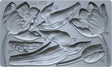 Tulips Mould by IOD, gray; six tulip shapes labeled by weight/volume, top design features I.O.D. branding.