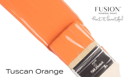 Brush with Tuscan Orange Fusion Mineral Paint (Seasonal) by Fusion Mineral Paint on a plain white background.