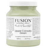 500mL Fusion Mineral Paint, Upper Canada Green (Seasonal), all-in-one acrylic with a white label.