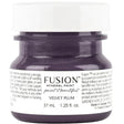 37 mL jar of Fusion Mineral Paint in Velvet Plum with a white label and black lid.
