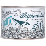 DIY Paint Co. Verdigris Shipwrecked Wax tin with ocean waves, whale illustration, and branded text on white background.