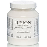 Fusion Mineral Paint Victorian Lace, 500mL jar; label displays product and color details.