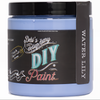 Jar of DIY Paint Co. Water Lily DIY Paint; color develops blue tones as it dries.