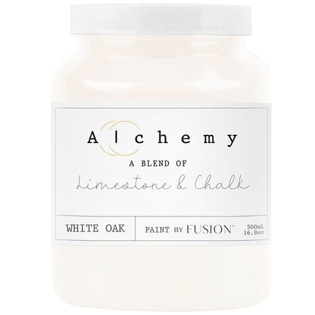 500mL Fusion Mineral Paint, White Oak Alchemy, chalk-style for furniture, limestone & chalk finish.