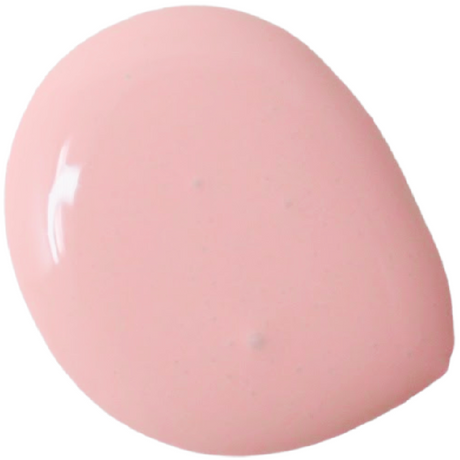 Glossy light pink Wildflower by Old Fashioned Milk Paint in a teardrop shape on a white background.