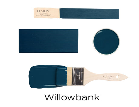 Willowbank Fusion Mineral Paint in blue-green, featuring the Fusion Mineral Paint all-in-one formula.