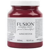 500mL Winchester Fusion Mineral Paint bottle with label showing product name and directions.