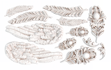 Wings and Feathers Mould by IOD - Iron Orchid Designs