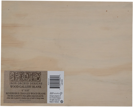 Wood Gallery Blank by I.O.D. with brand label in the lower left corner, suitable for painting or crafting projects.