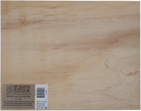 I.O.D. Wood Gallery Blank, rectangular, with two product labels in bottom left corner by Iron Orchid Designs.