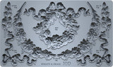 I.O.D. Wreath & Swags Mould in food-safe silicone, floral design with section volume and weight labels.
