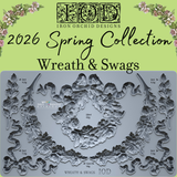 I.O.D. Wreath & Swags Mould, food-safe silicone, floral design, Iron Orchid Designs 2026 Spring Collection.