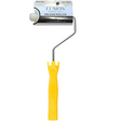 Fusion Mineral Paint 4″ Velour Roller with lint-free white head and yellow handle in frame.