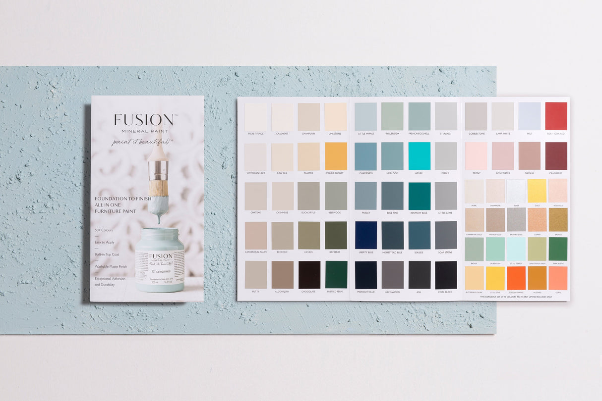 Fusion Mineral Paint True to Color Card with Real Paint Chips (Includes July 2021 Colors!) @ Painted Heirloom